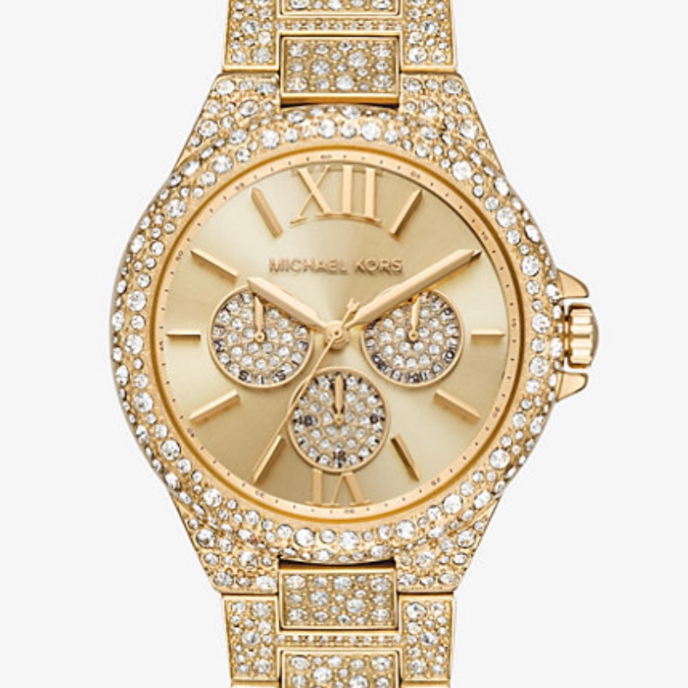 Oversized Camille Pavé Gold-Tone Watch